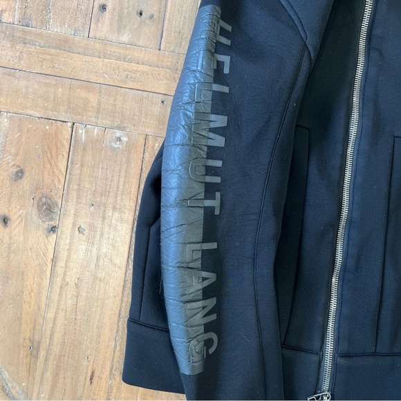 Helmut Lang Jacket Sweatshirt Black Small Dual Zip Front Logo Arm Made In USA - Picture 5 of 14